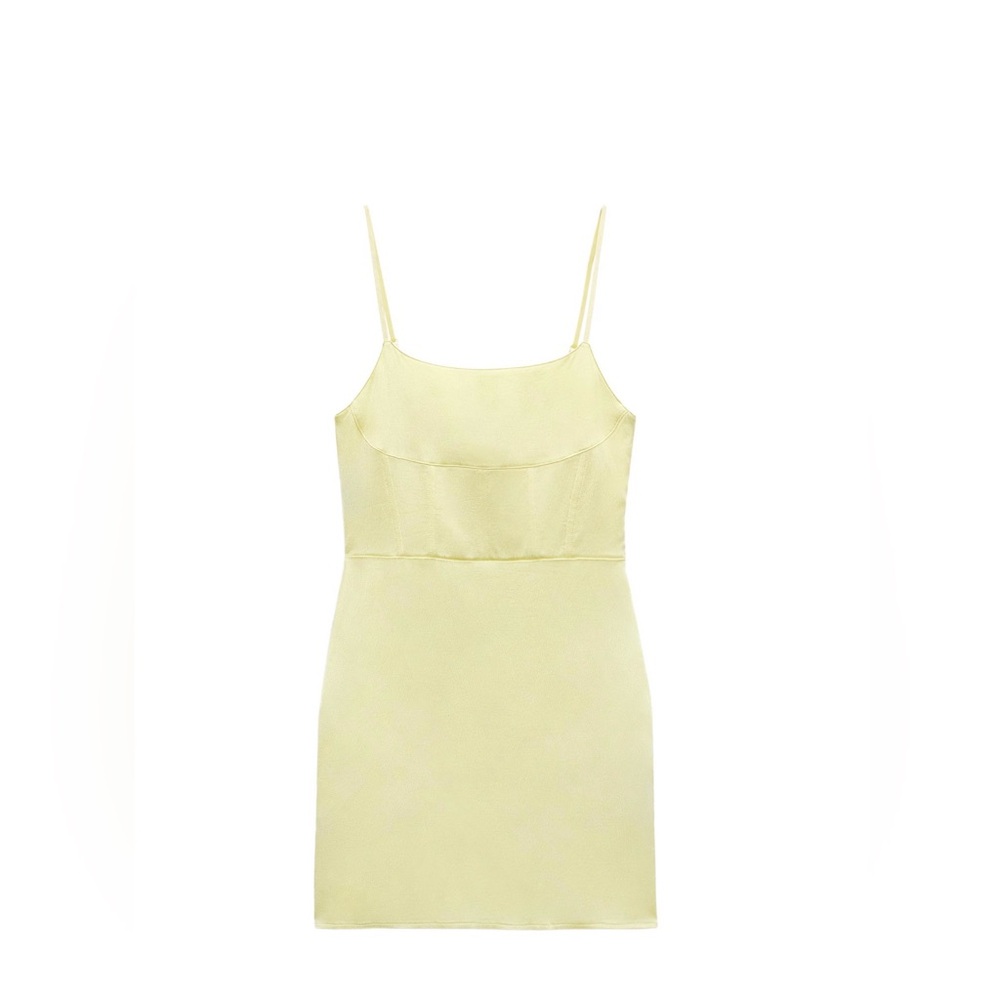 Zara Yellow Chemise Sleek Minimalist Design